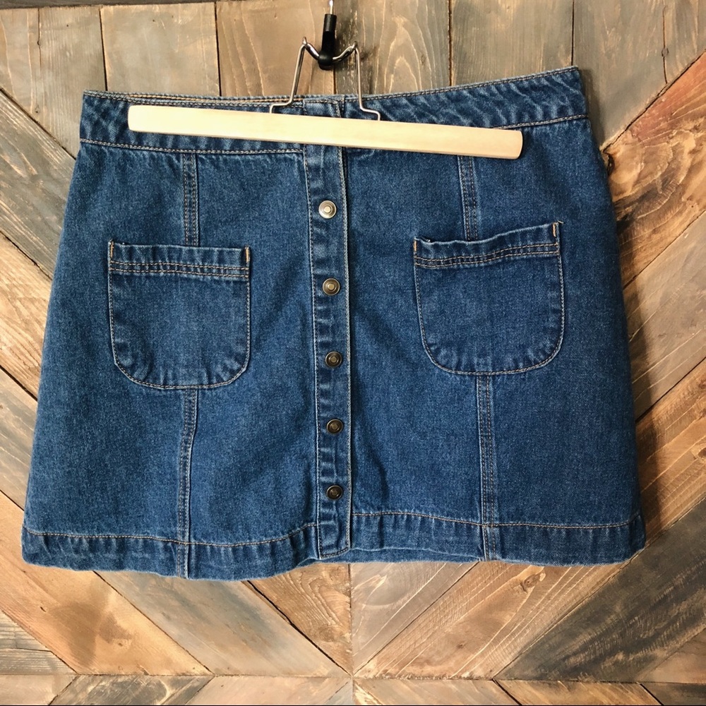 Denim Button Up Skirt Size L Forever 21
